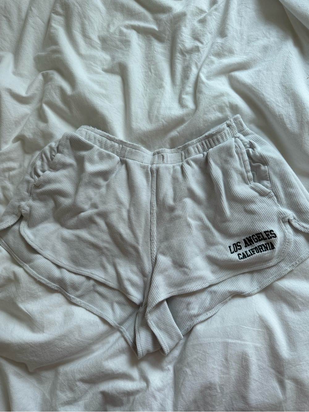 Brandy Melville Los Angeles California Shorts, white and green